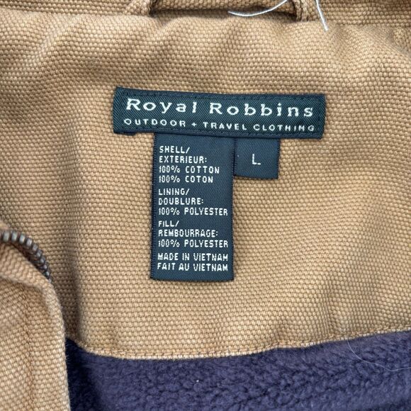 Royal Robbins Mens Vintage Trucker Jacket Size L Canvas Chore Barn Ranch Utility - Picture 3 of 8